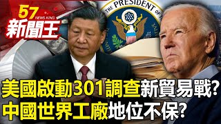 美國「啟動301調查」新貿易戰！？ 中國「世界工廠」地位不保？ 【57新聞王 精華篇】20240418