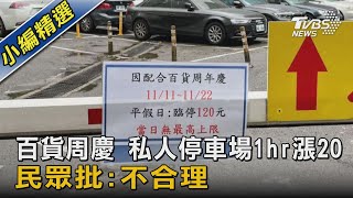 #獨家 百貨周慶 私人停車場1hr漲20元 民眾批:不合理 ｜TVBS新聞