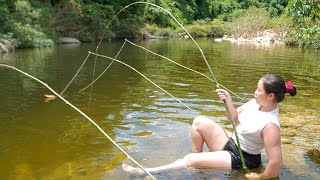 Great day fishing with jackfruit bait - good bait, big fish keep biting on the river.