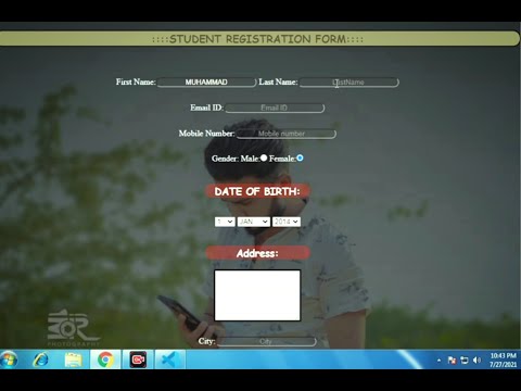 How to Maka a REGISTRSTION FORM | Using HTML & CSS in VSCODE 2021 ||For Begginners