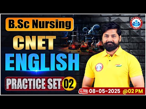 CNET English Practice Set #2 | BSc Nursing Entrance Exam 2025 | BSc Nursing English Questions | RWA