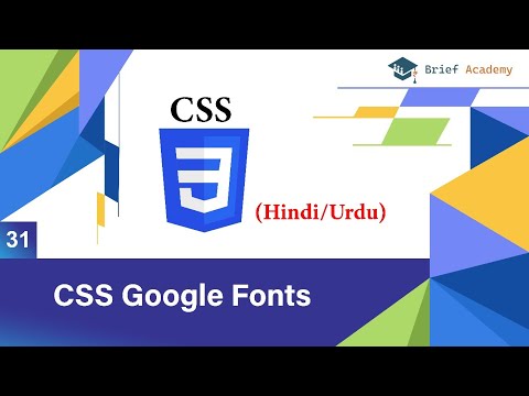 Css Google Fonts Tutorial in Hindi/Urdu