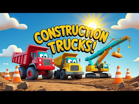 Construction Trucks for Kids | Learn Vehicle Names for Preschoolers 🏗️Dump Truck, Excavator & More!
