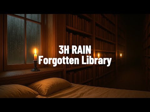 Sleep in a Forgotten Library | 3h Rain | Full HD