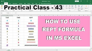 How to Use REPT Formula in MS Excel in Kannada language | REPT Function in MS Excel in Kannada |