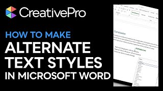 Microsoft Word: How to Make Alternate Text Styles (Video Tutorial)