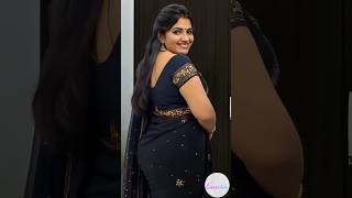 Mesmerizing Black Saree Look | Glamorous Navel Show Photoshoot