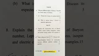 CDLU MSc Physics 3rd sem  Nuclear & Particle Physics Paper 2023#cdlu #pyqs #paper2023 #mscphysics
