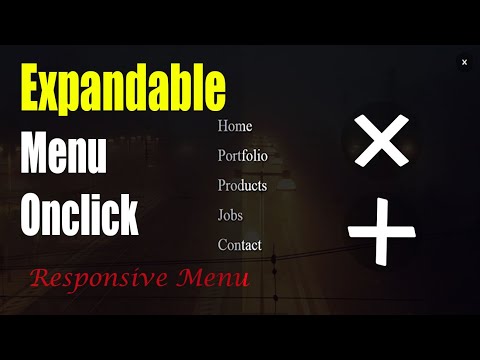 How to create Toggle Menu Expands  onClick - | CSS | HTML | Javascript