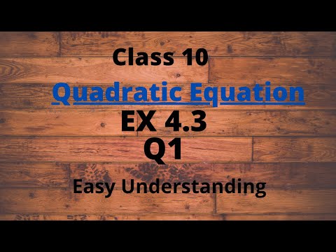 Class 10 Ex 4.3 Q1 (i) Quadratic Equations #quadraticequations #Justmath