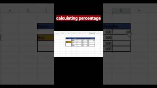 calculating percentage in excel | #excel #exceltutorial #msexcel #percentage #2023 #shorts #short