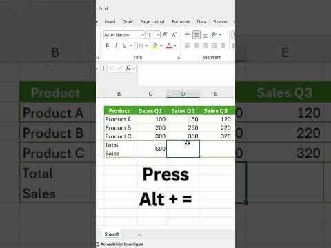 Master Auto-Sum in Excel in Seconds! #ExcelTips#exceltricks  #exceltutorial #excelformulas #learning