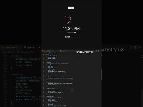 🕖Clock Theme Using HTML, CSS and JavaScript  #htmlcss #clock #shorts #animation #javascriptcoding
