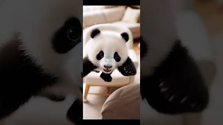 Fluffy Incoming! 🐼💥 Panda Cub Sofa Jump Surprise!