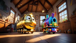 Five Toy Trains Chug Along the Track | Train Song for Kids | Educational and Kids Songs