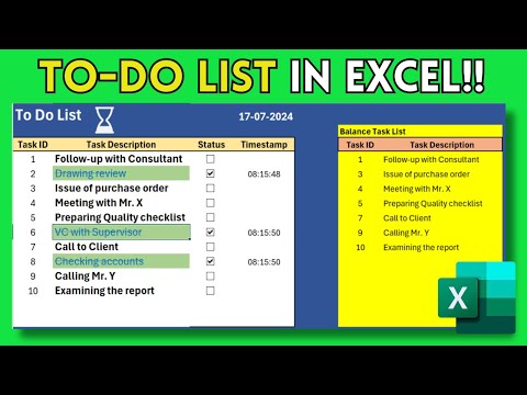 Interactive To Do List in Excel | No VBA!