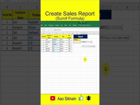 Sumif Formula in Excel