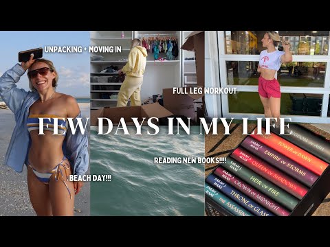 A Few Days in My Life | beach sunset, leg day workout, unpacking, & reading ACOTAR!!!