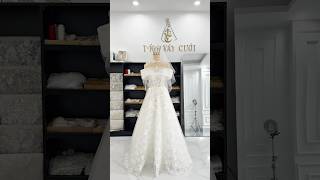 Mẫu váy đi bàn 2 trong 1 với bản vai ngang tháo rời mặc được 2 kiểu #wedding #vaycuoi