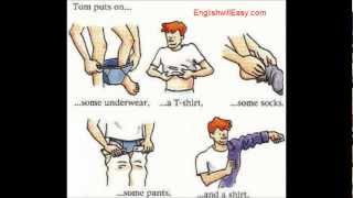Getting dressed - Man - English Picture Dictionary for Everyday Activities.