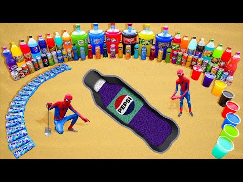 How to Make Pepsi bottle with Orbeez & Cement, Big Fanta, Pepsi, Mtn Dew, Coca Cola vs Mentos