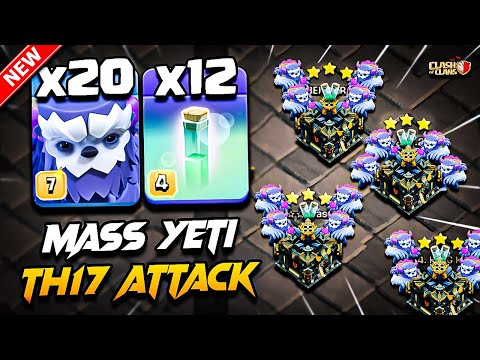 Best TH17 Attack Strategy With YETI 2025 | TH17 YETI Attack With RC CHARGE | Town Hall 17 Attack COC