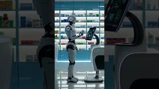FUTURE ROBOT WORKING AT A PHARMACY.