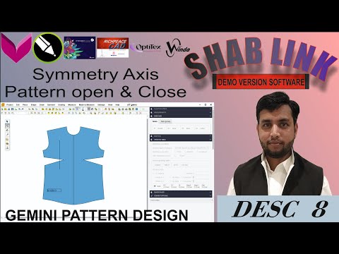 Desc 8| symmetry axis| Pattern Open and Close | fashion designer |Gemini X19 |pattern making |726292