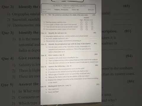Subject-Geography paper class 9th #exam
