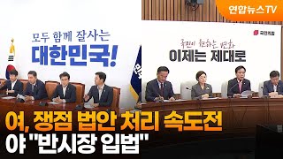 여, 쟁점 법안 처리 속도전…야 "반시장 입법" / 연합뉴스TV (YonhapnewsTV)