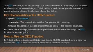 How to Use the CEIL Function to Round Off Values in Oracle PL/SQL