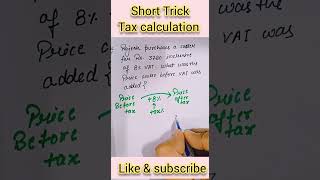 #maths short trick of VAT Tax based question #ytshorts #viralvideo #shortvideo #shorts #upsc #ssc