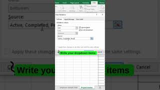 How to create a drop-down menu in excel
