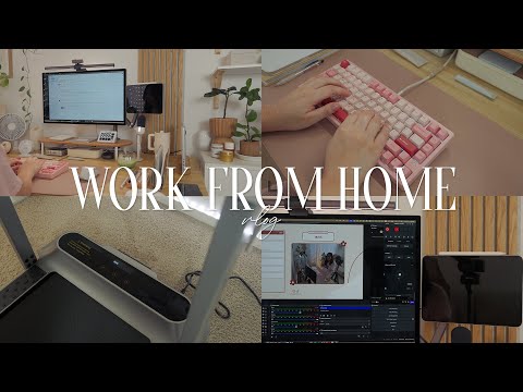 WFH With Me | cozy fall decor, fav planner accessories, new keyboard  + walkingpad