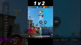 1 V 2 CRAZY GAMEPLAY !! FREESTYLE MOBILE GAMEPLAY ✨⚡ #zerox​ #panelusers​ #freefire #shorts
