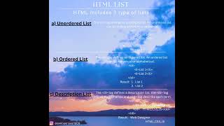 HTML LIST