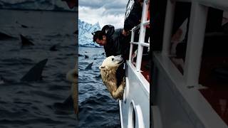 What happens 😲? A lot of sharks around a polar bear... 😲