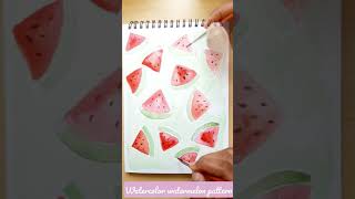 Watercolor Watermelon Pattern #shorts #youtubeshorts #learnwithyoutubeshorts #learnwithshorts