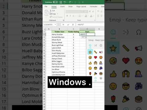 How to make star rating in Excel. #vlookup #excel2016 #mexcel #excel #excel2019 #office #pivotchart