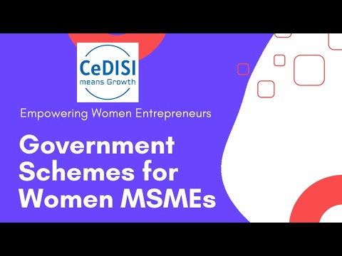 Government Scheme For Women MSMEs, Empowering Women Entrepreneur - CeDISI-NGO (CeDISI means Growth
