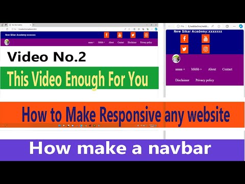 how to Make Navbar and Website Responsive with logo in one video \\ social media link //@webMba