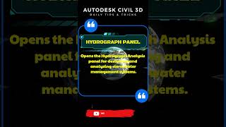 HYDROGRAPH PANEL in Autodesk Civil3D | Autodesk Civil 3D Online Course  #civil3d #cadcourses #shorts