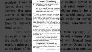 John Donne as a Divine Poet | Spiritual Themes in Metaphysical Poetry | BS English Literature