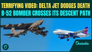 Shocking VIDEO: Moment B-52 Bomber Nearly Crashes Mid-Air US Delta Plane Full of Passengers