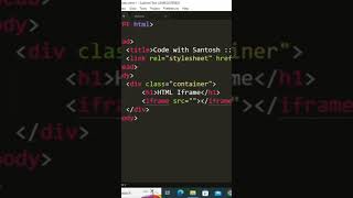 HTML iframe #html #shorts #iframe #htmltutorial  #htmlvideo
