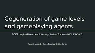 Co-generation of game levels and game-playing agents -- AIIDE 2020