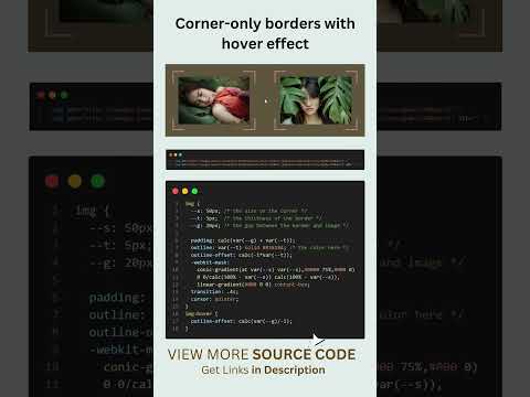 14/100 HTML/CSS/JS Animation: Corner Only Borders With Hover Effect 🤓🤓 #shorts