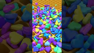 Into The Grid Rainbow Hearts Drop #satisfying #hearts #3dloop #animation #drop #rainbow