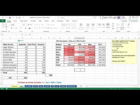 Free Excel Sample Training