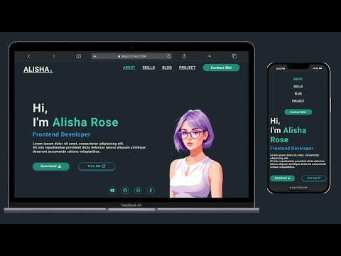 Responsive Personal Portfolio Using Only HTML and CSS | Step-by-Step Tutorial #portfoliotutorial